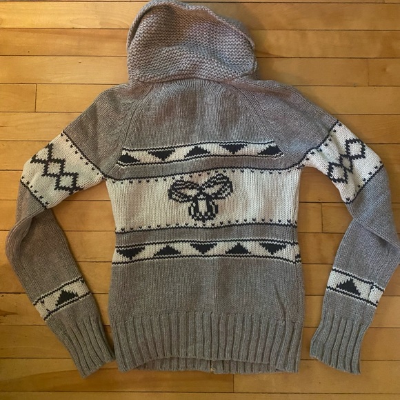 TNA Sea To Sky Cowichan Wool Sweater Logo aritzia Tribal Zip Jacket Small - Picture 4 of 4